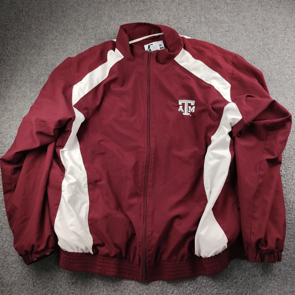VTG Russell Athletic Texas A&M Aggies Full Zip Track Jacket Mens 2XL‎ XXL Y2K